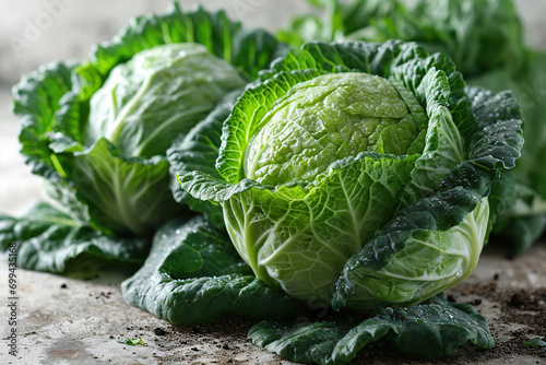 Fresh cabbage isolated on white background