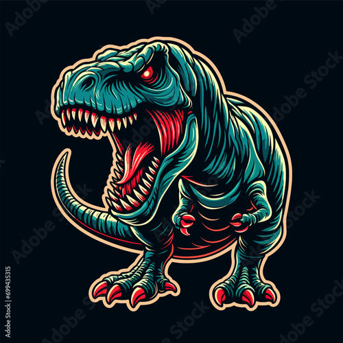 Tyranosaurus rex t-rex vector illustration for logo and tshirt design