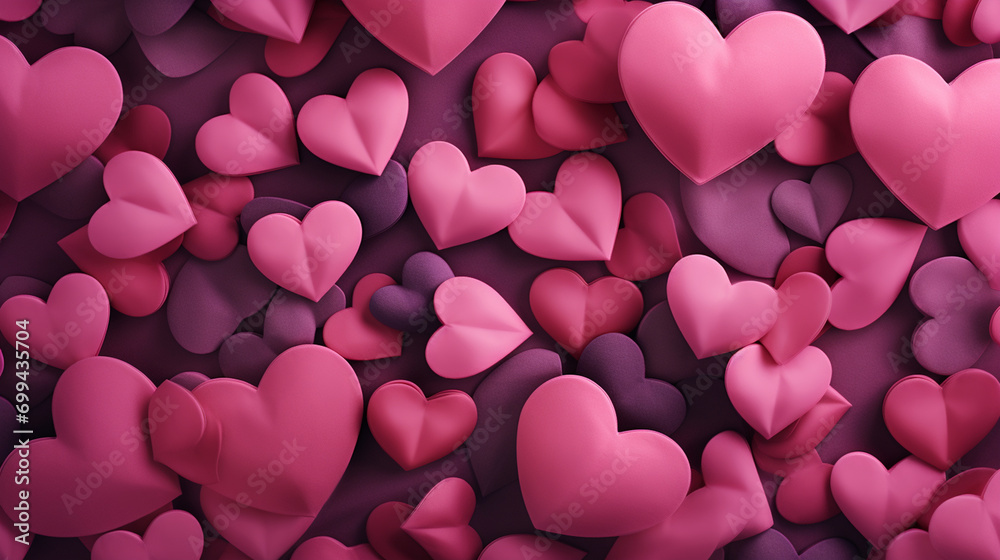 Beautiful red and pink card with hearts. Love concept, Valentine's Day greeting card. Selective focus. Generative AI, Beautiful red and pink card with hearts. Love concept, Valentine's Day greeting card. Selective focus. Generative AI,