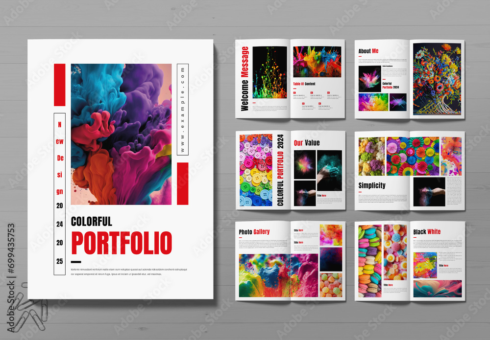 Colorful Portfolio Templates Stock Template Adobe Stock