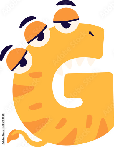 Children's Alphabet G with Cute Monster Letters photo