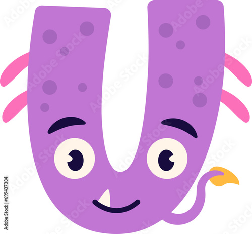 Cute Alphabet U Monsters Character