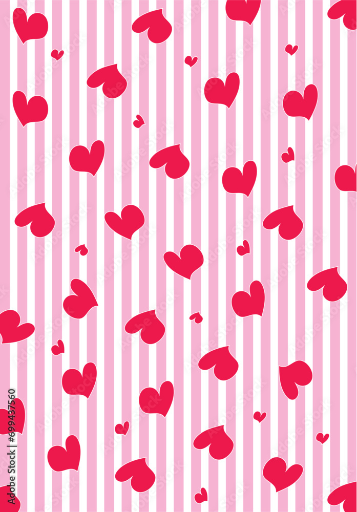 Vector illustration editable cute Heart gift pack or wall pattern template Vector illustration editable cute Heart gift pack or wall pattern template