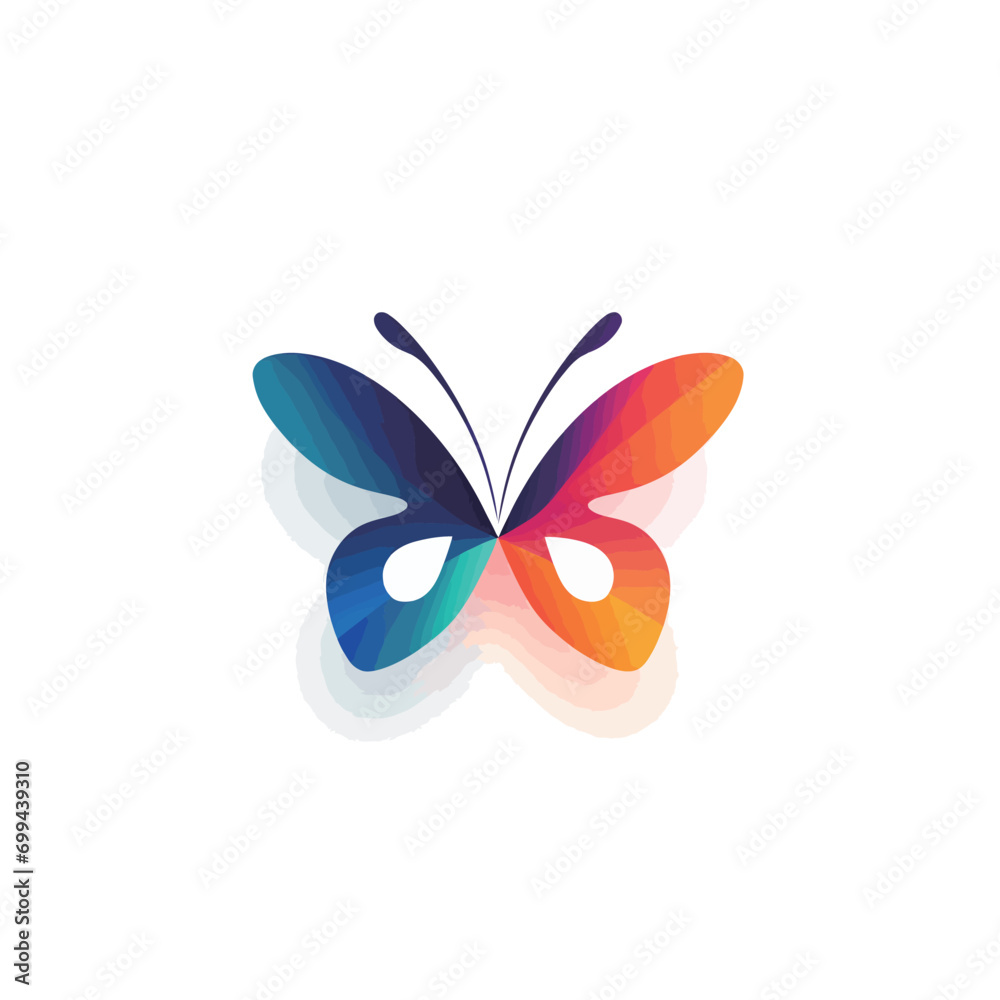 Butterfly logo design vector template. Abstract colorful butterfly icon.