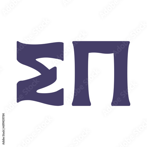 Sigma Pi greek letters vector