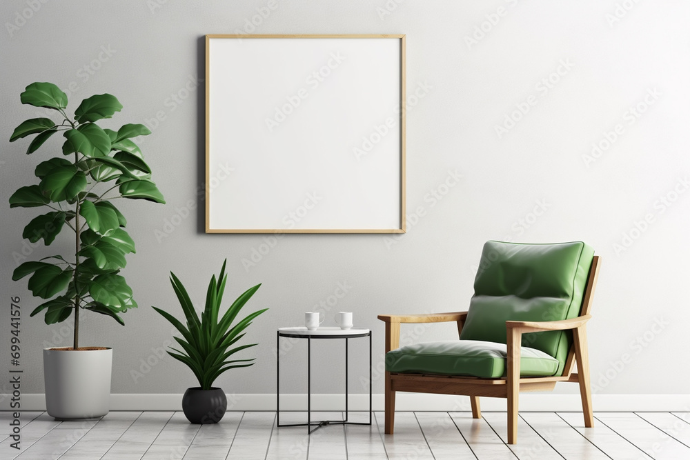 Fototapeta premium Minimalist Poster Frame Mockup created with Generative AI