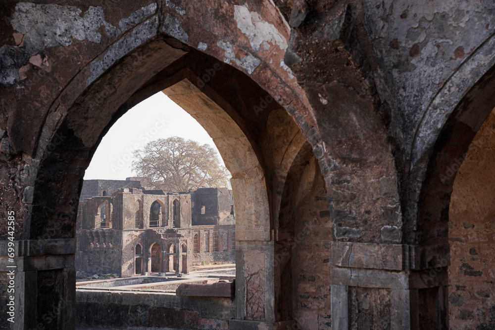 Beautiful architecture of Jal Mahal, Mandu or Mandav, Madhya Pradesh, India, Asia.