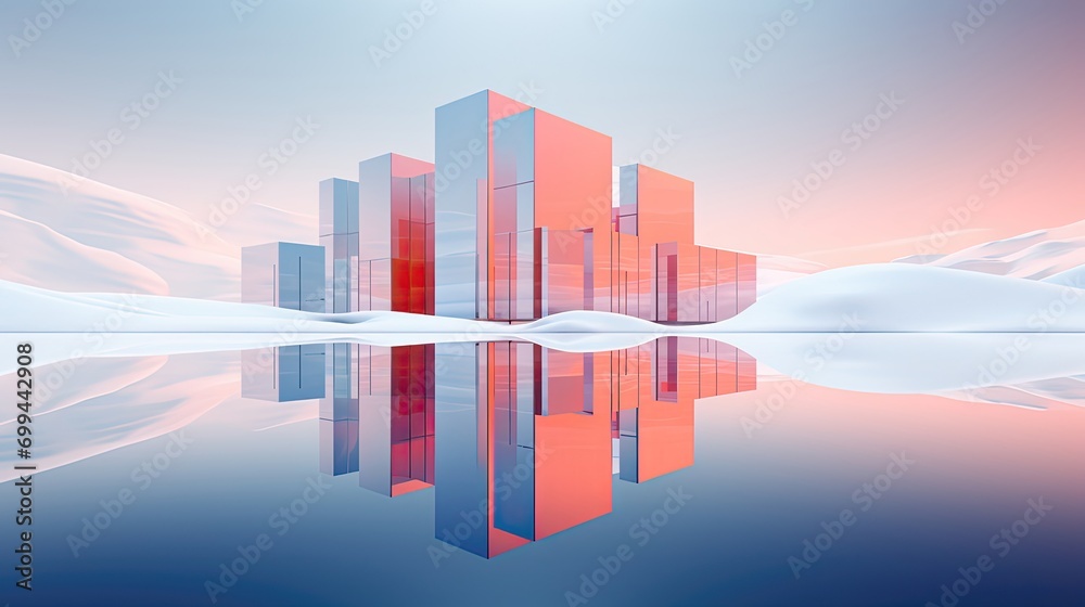 Obraz premium Cyber Minimalism Winter Colors