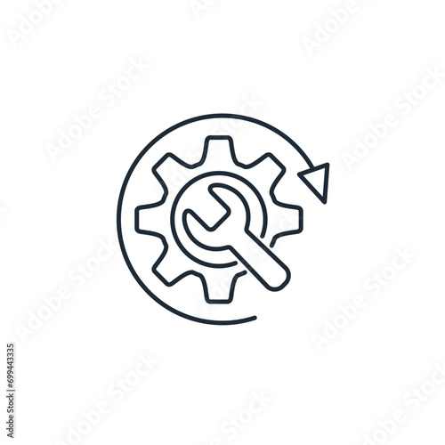 Change configuration, parameters.  Vector linear icon illustration isolated on white background.