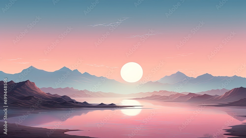 sunrise with complete lakes