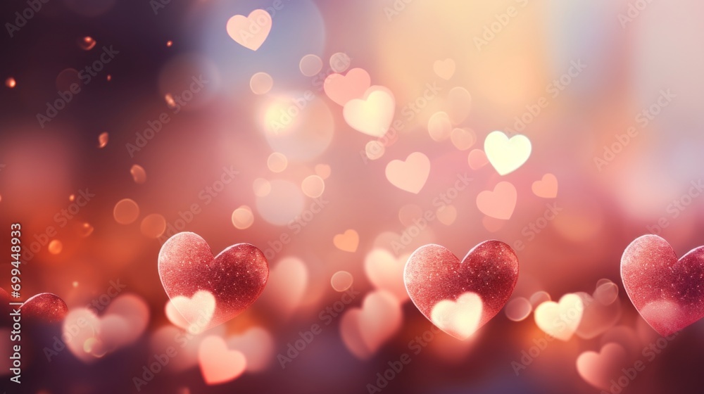 Romantic bokeh heart background for valentine's day celebration Romantic bokeh heart background for valentine's day celebration