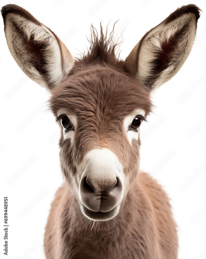 Obraz premium Baby donkey isolated on transparent background. PNG