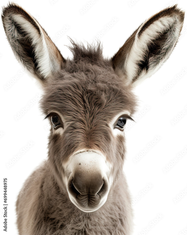 Obraz premium Baby donkey isolated on transparent background. PNG