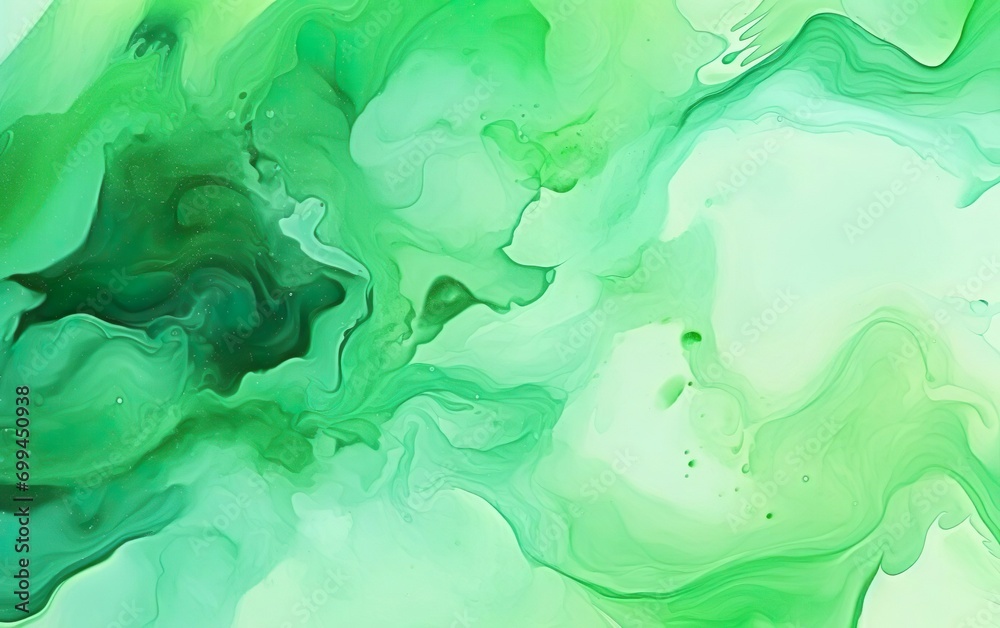 Abstract background green watercolor paint liquid fluid texture for graphic design. Flow art. AI Generative.