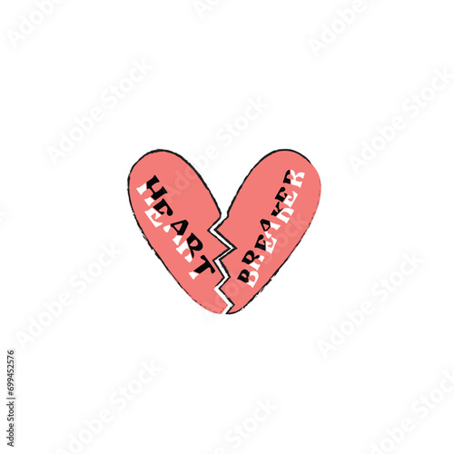 check mark with heart, Heart Breaker valentine tshirt design