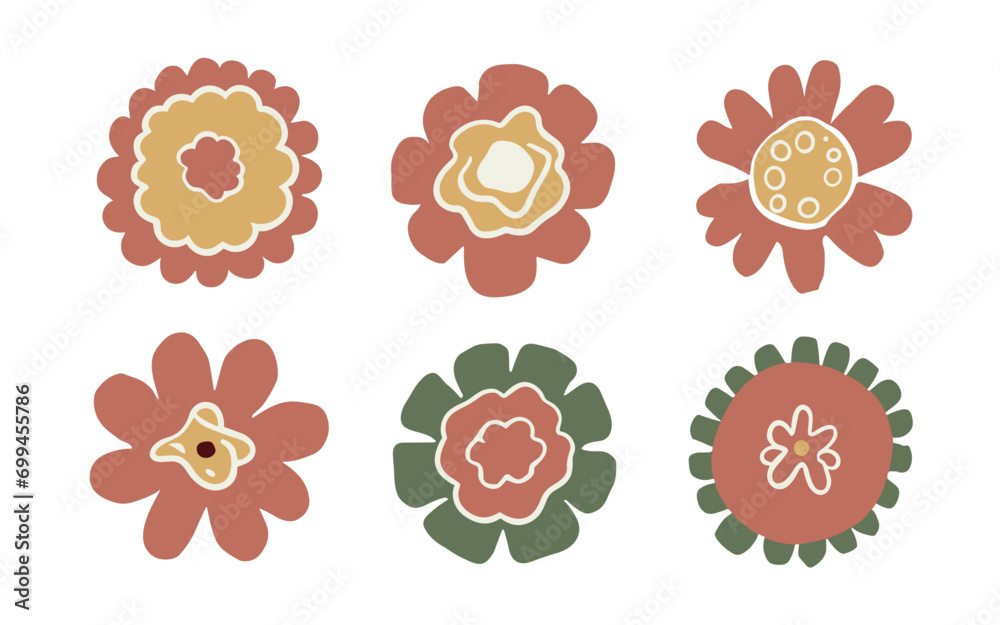 Abstract flowers vector clipart. Spring illustration. Abstract flowers vector clipart. Spring illustration.