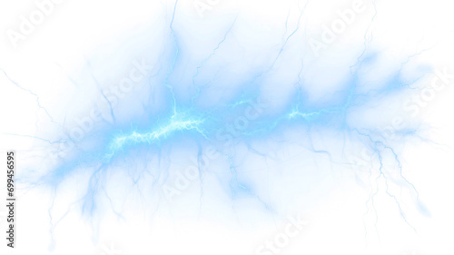 Glowing lightning bolt isolated on transparent background. PNG photo