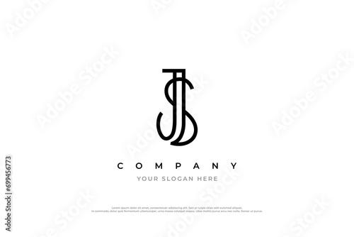 Initial Letter JS Logo or SJ Logo Design