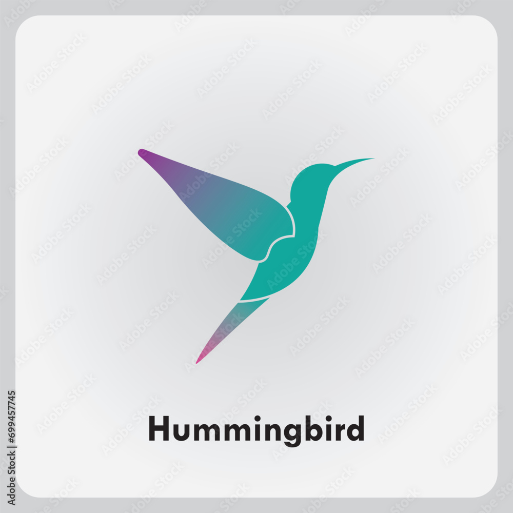 Obraz premium Hummingbird bird logo vector design