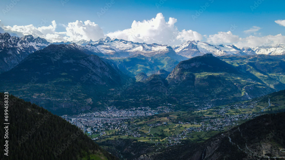 Aerial view of Zermatt, Switzerland