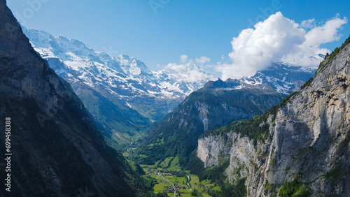 Aerial view of Lauterbrunnen, Switzerland