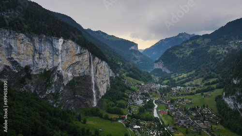 Aerial view of Lauterbrunnen, Switzerland
