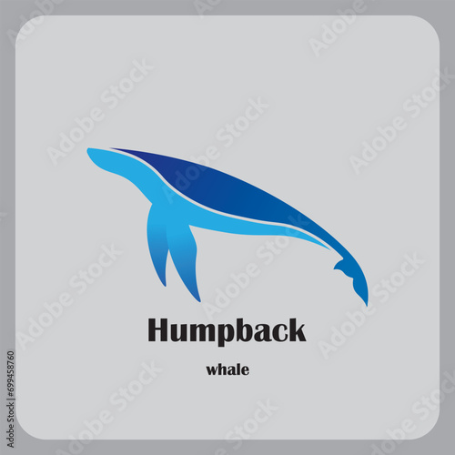 Humpback whale logo vector design