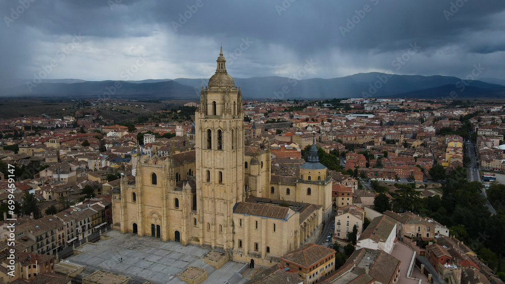 Aerial view of Segovia, Spain