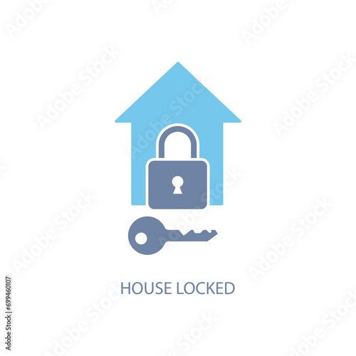 Lock house concept line icon. Simple element illustration. Lock house concept outline symbol design.