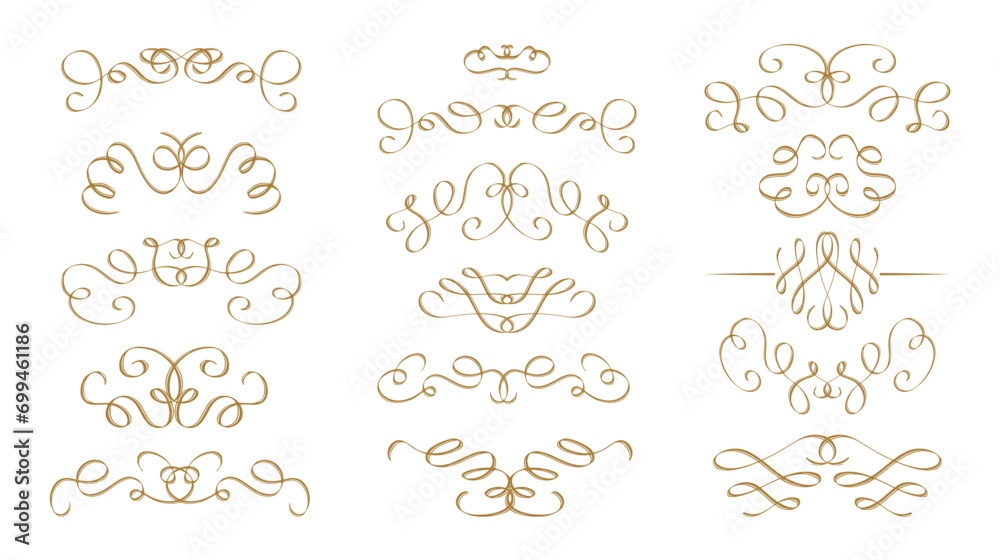 Abstract calligraphic flourishes set. Vector retro style dividers collection. Abstract calligraphic flourishes set. Vector retro style dividers collection.