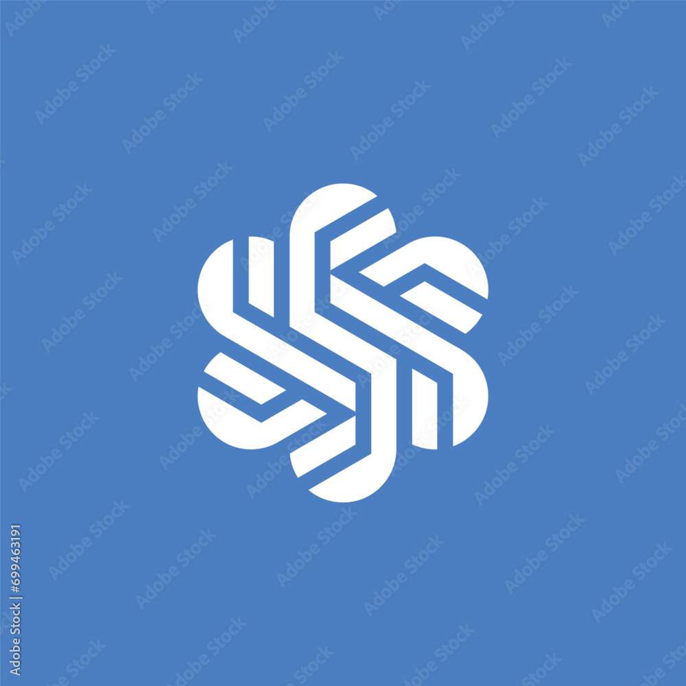 Obraz premium Abstract flower symbol technology logo