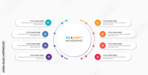 Dos and Don'ts, Comparison Chart Infographic Template Design photo