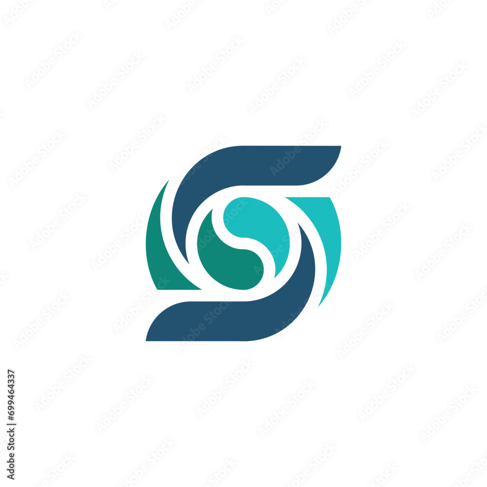 Modern and simple yin-yang letter S logo Modern and simple yin-yang letter S logo