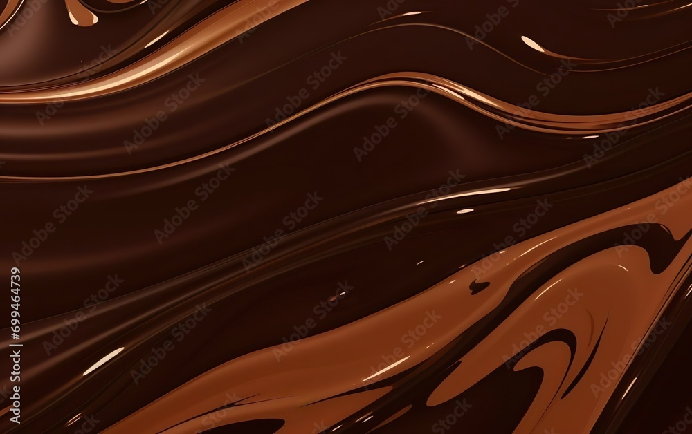 Sweet food poster background. An illustration of a melted dark chocolate background. Liquid texture, dark marbling, flow art. AI Generative. Sweet food poster background. An illustration of a melted dark chocolate background. Liquid texture, dark marbling, flow art. AI Generative.