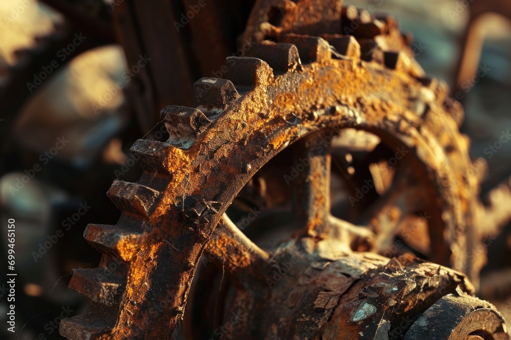 A detailed close up of a rusty gear wheel. Perfect for industrial and mechanical concepts A detailed close up of a rusty gear wheel. Perfect for industrial and mechanical concepts