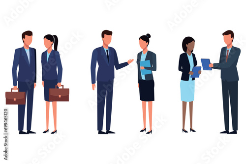 group of business people set