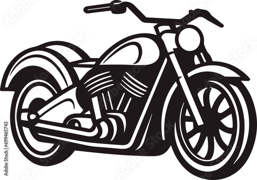 Motorcycle Cruiser silhouette Minimal line illustration