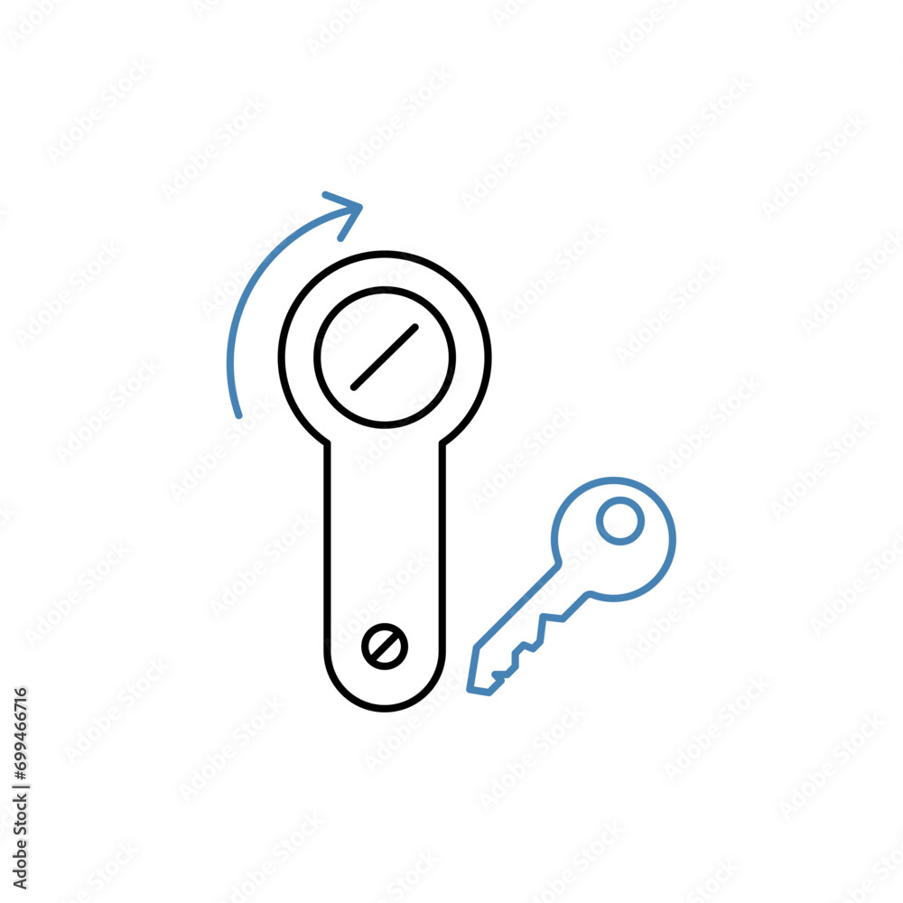latch concept line icon. Simple element illustration. latch concept outline symbol design. latch concept line icon. Simple element illustration. latch concept outline symbol design.