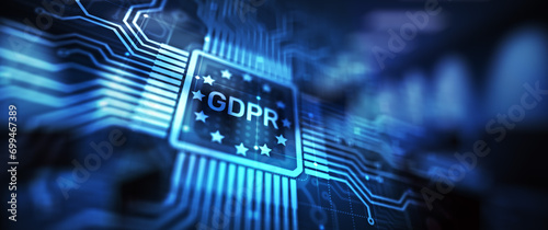 GDPR Data Protection Regulation European Law Cyber security compliance. photo