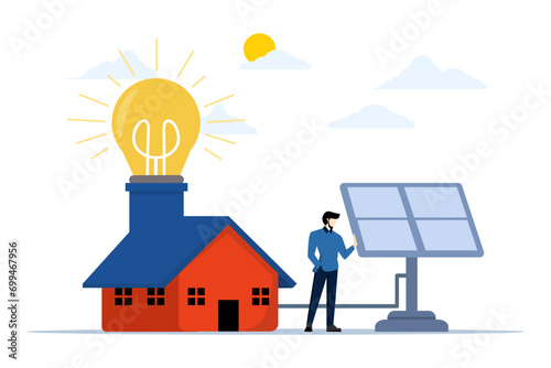 green energy and power saving concept. Sustainable growth strategy of green energy, resources and CO2 emission reduction. Characteristics of electrical energy use. electricity use. flat vector.