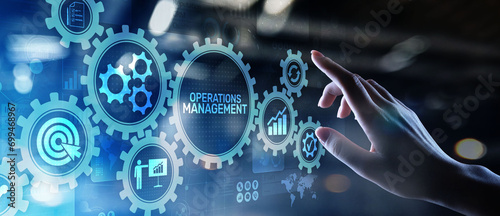 Εκτύπωση καμβά Operation management Business process control optimisation industrial technology concept