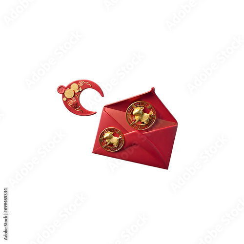 Chinese new year gift box with ribbon photo