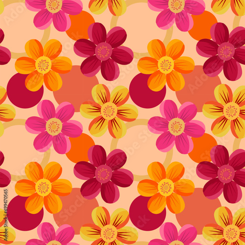 Pattern with flowers. Vector illustration.