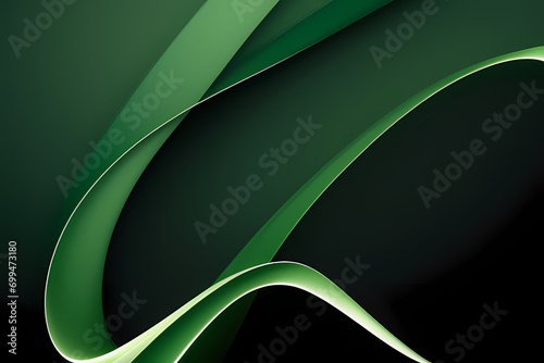 Vector abstract dark green wave background with liquid and shapes on fluid gradient with gradient and light effects. Shiny color effects.