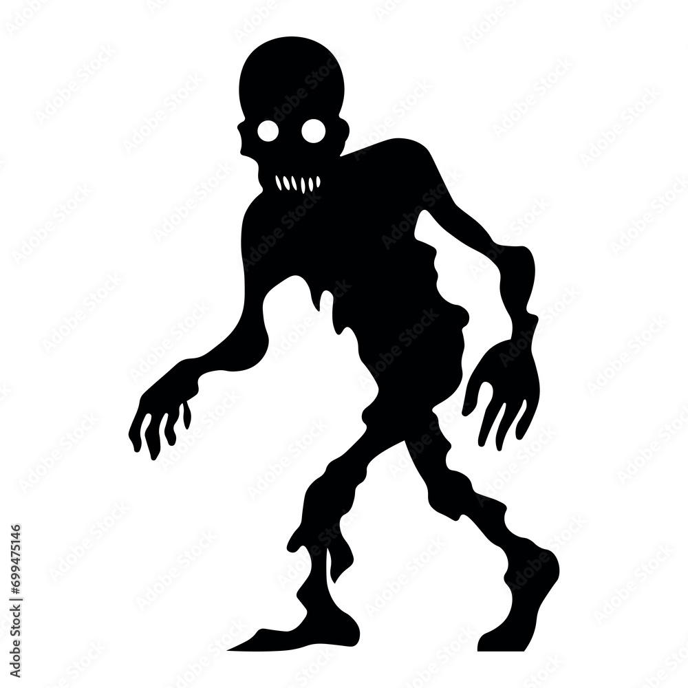 Zombie black vector icon on white background Zombie black vector icon on white background