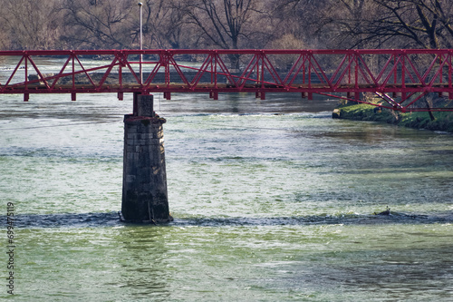 Reconstructed old bridge over river Vrbas in Banja Luka, Bosnia and Herzegovina.