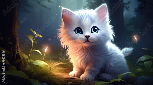 charming little cat gazing with wonder. ideal image for veterinary services, pet care blogs, and animal-themed artwork © StraSyP