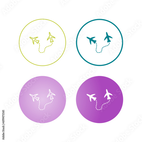 Round Travel Flights Vector Icon