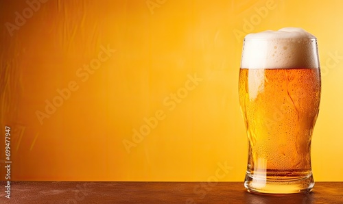 A glass of beer sitting on top of a wooden table