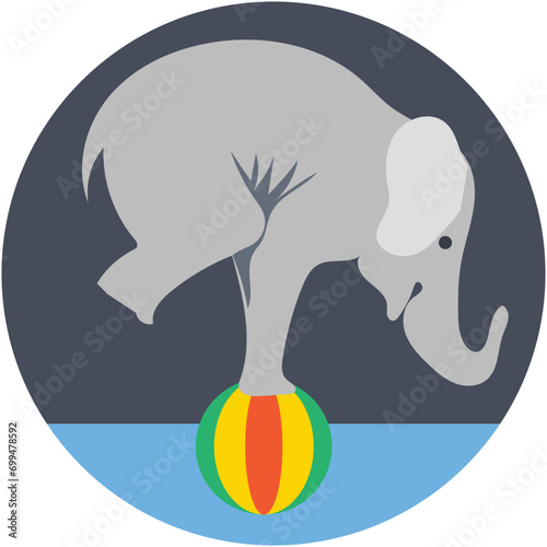 Elephant Stunt Vector Icon